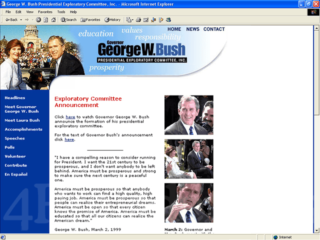 George W. Bush Web Site - March 10, 1999
