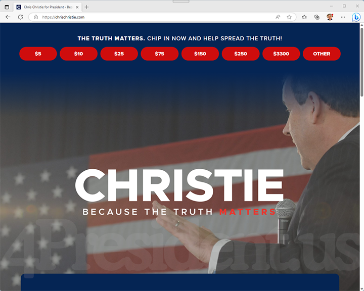 Chris Christie 2024 Website, June 6, 2023