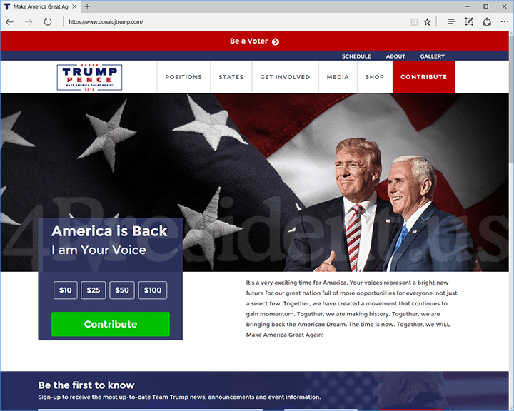 Donald Trump 2016 Website