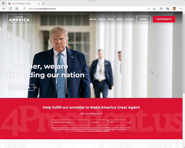 Donald Trump 2024 Website, November 11, 2022