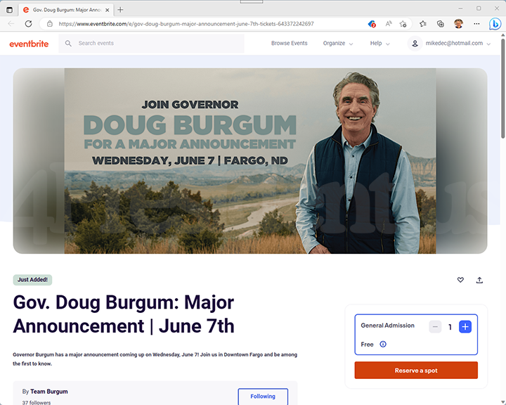 Doug Burgum 2024 Website, May 26, 2023