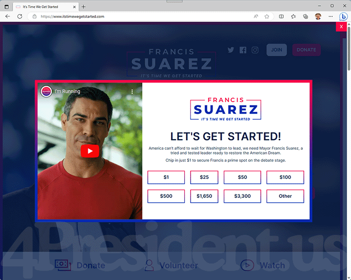 Francis Suarez 2024 Website, June 14, 2023
