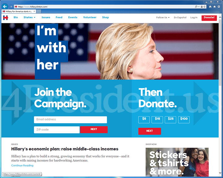 Hillary Clinton 2016 Website