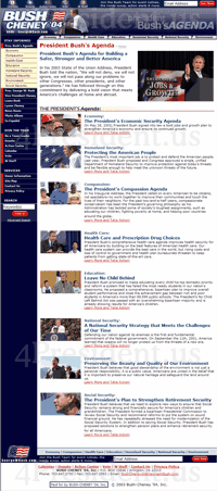 George W. Bush 2004 On The Issues Website