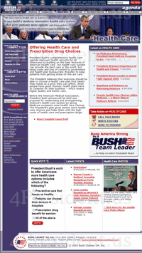 George W. Bush 2004 Offering Health Care and Prescription Drug Choices Web Page