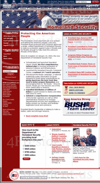George W. Bush 2004 Protecting the American People Web Page