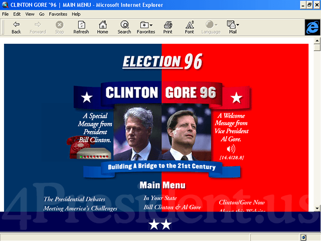 Clinton Gore 1996 Web Site