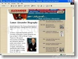 Lamar Alexander 2000 Website Biography