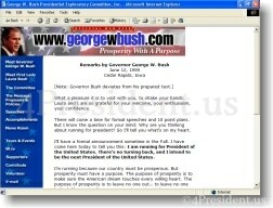 George W. Bush 2000 Website Announcement Speech - August 15, 1999