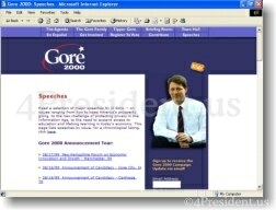 AL Gore 2000 Web Site - November 1999