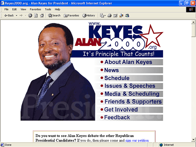 Alan Keyes 2000 Web Site