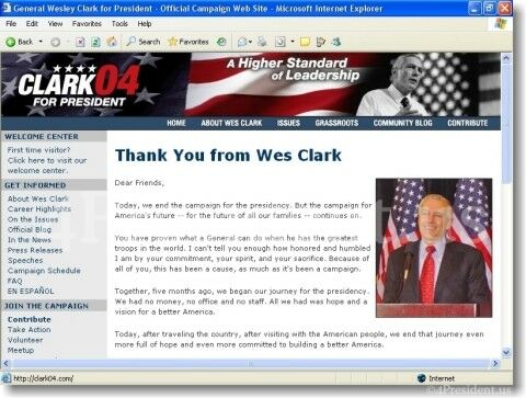 Wesley Clark 2004 Home Page on February 11, 2004