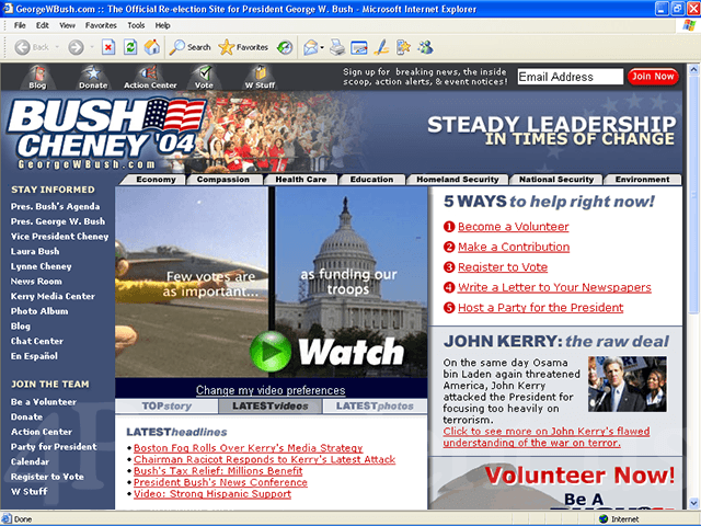 Bush Cheney '04 Web Site - April 17, 2004