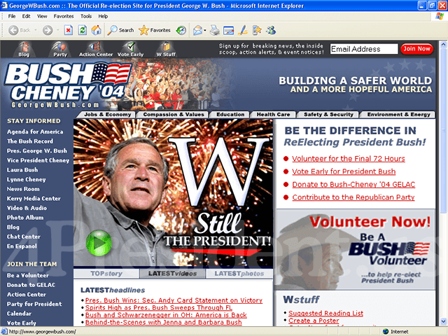 Bush Cheney '04 Web Site - November 2-3, 2004