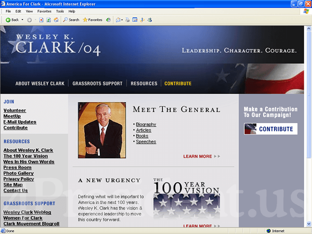 Wesley Clark 2004 Web Site - September 17, 2003
