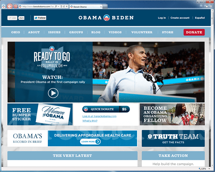 Barack Obama 2012 Website - May 5, 2012
