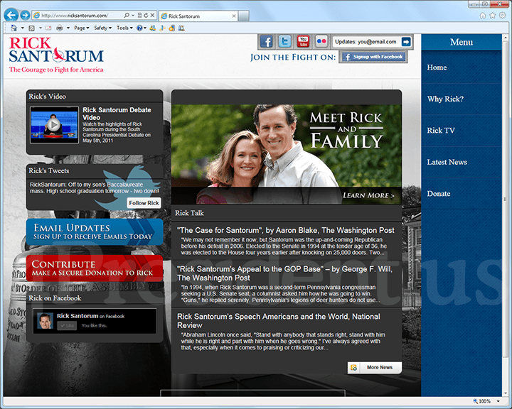 Rick Santorum 2012 Website - June 6, 2011