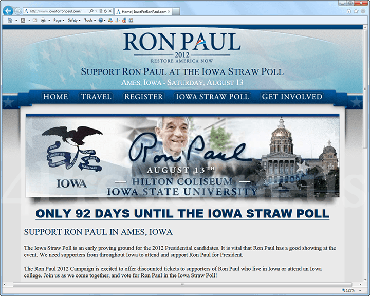 Ron Paul 2012 Iowa Website - May 13, 2011