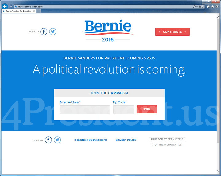 Bernie Sanders 2016 Website
