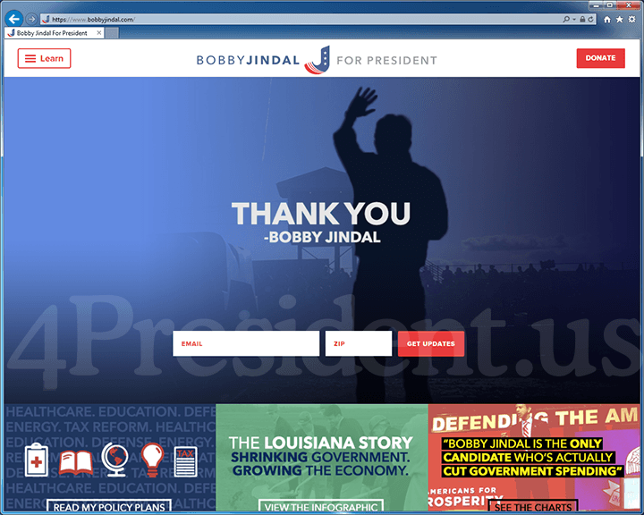 Bobby Jindal 2016 Presidential Campaign Website - November 17, 2015