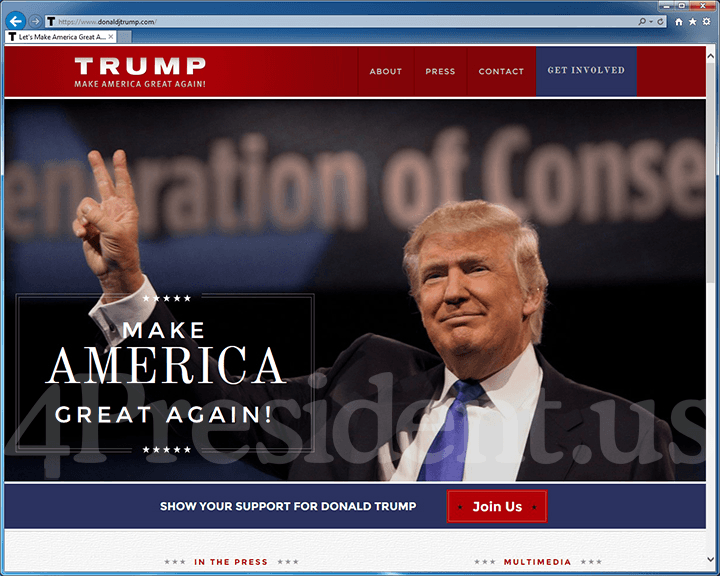 Donald J. Trump 2016 Presidential Campaign Website - April 17, 2015