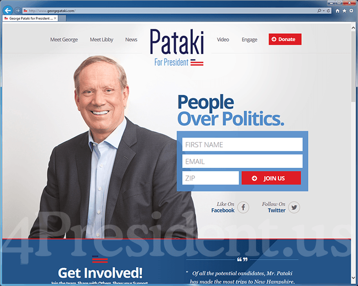 George Pataki 2016 Presidential Campaign Website - December 29, 2015