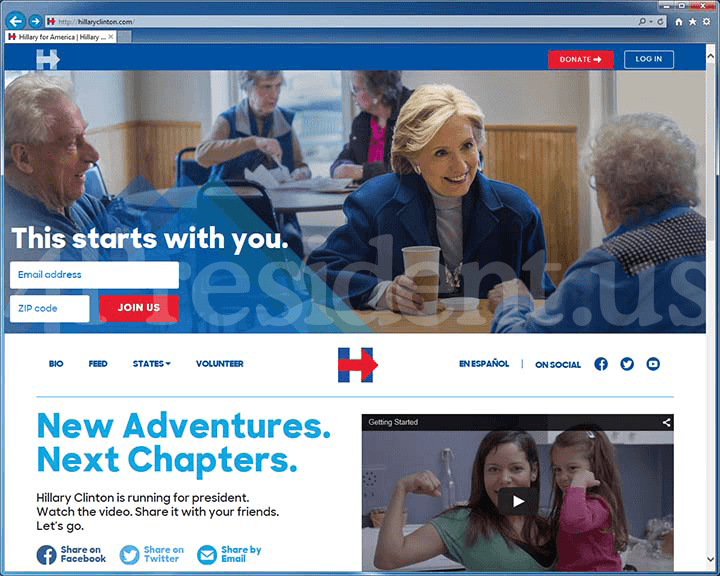 Hillary for America 2016 Website April 12, 2015