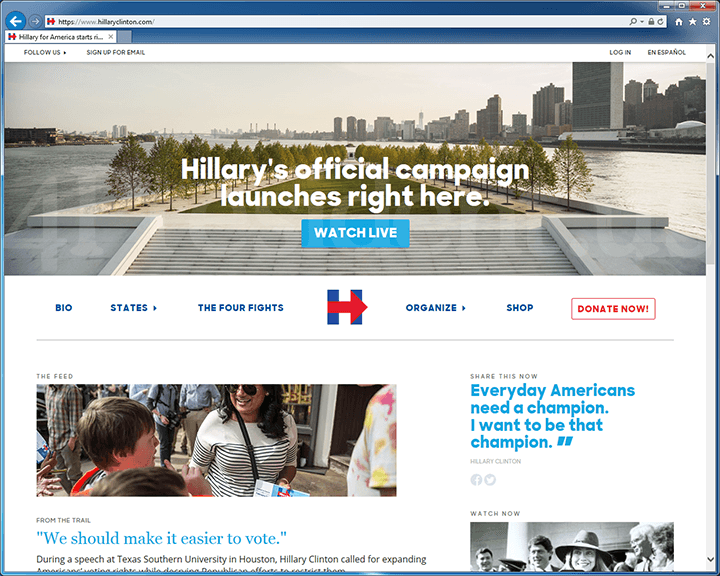 Hillary for America 2016 Website - June 13, 2015