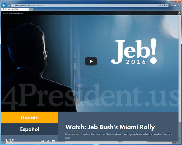 Jeb Bush for President Website - June 15, 2015