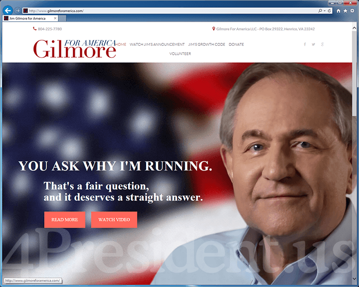 Jim Gilmore 2016 Presidential Campaign Website - July 29, 2015
