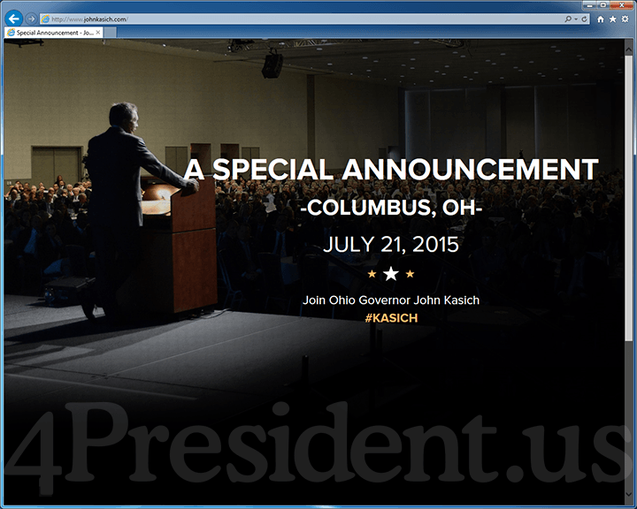 John Kasich 2016 Presidential Campaign Website - June 28, 2015