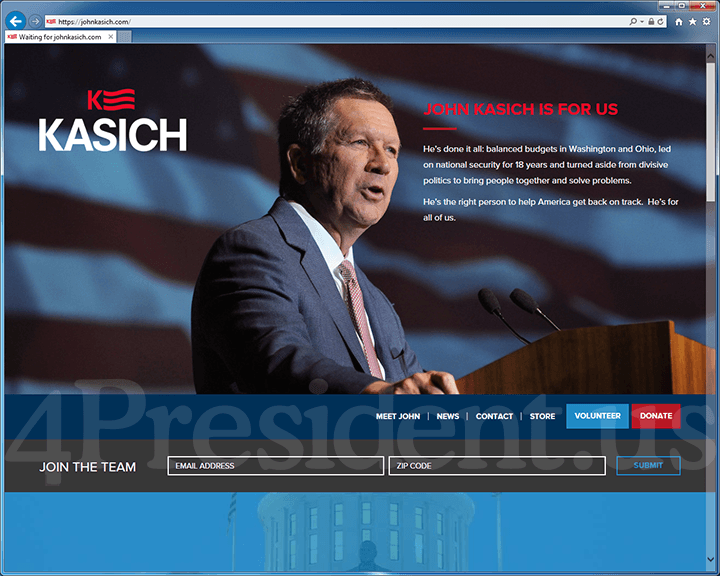 John Kasich 2016 Presidential Campaign Website - July 21, 2015