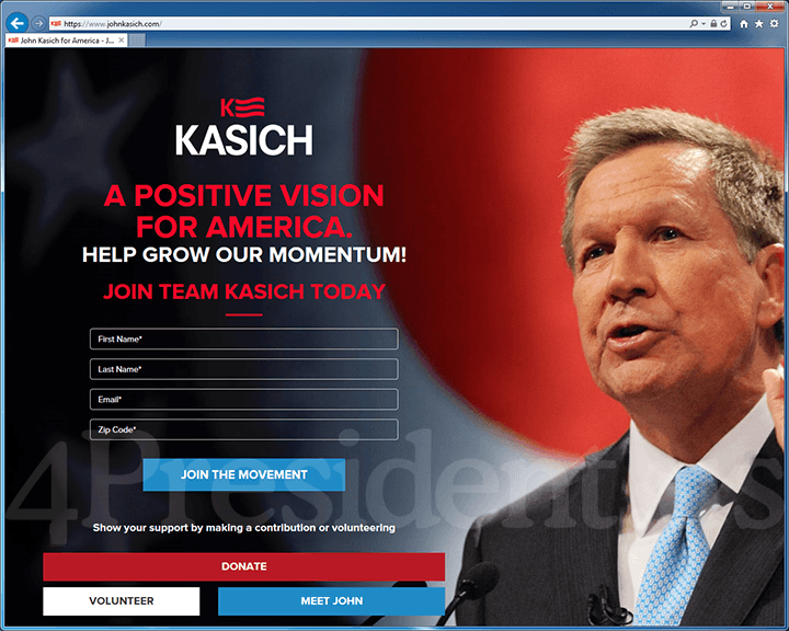 John Kasich 2016 Presidential Campaign Website - August 6, 2015