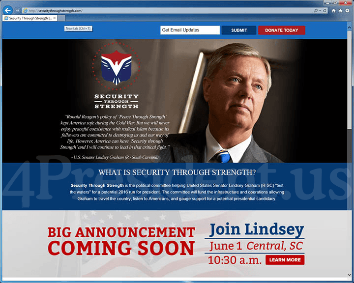 Lindsey Graham 2016 Security Through Strength Website - May 22, 2015