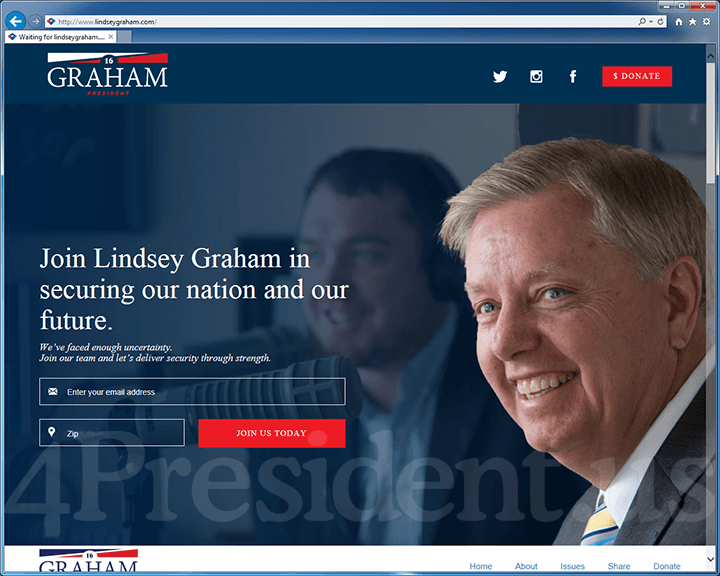 Lindsey Graham 2016 Presidential Campaign Website - June 1, 2015