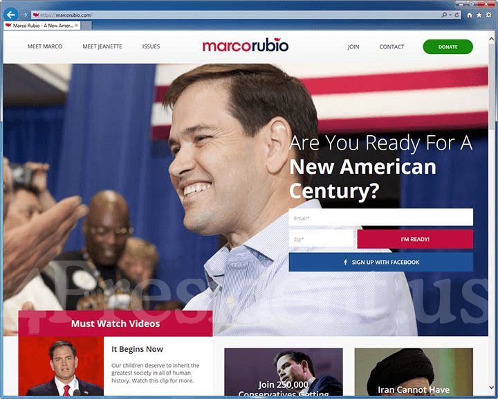 Marco Rubio 2016 Presidential Campaign Website - March 30, 2015