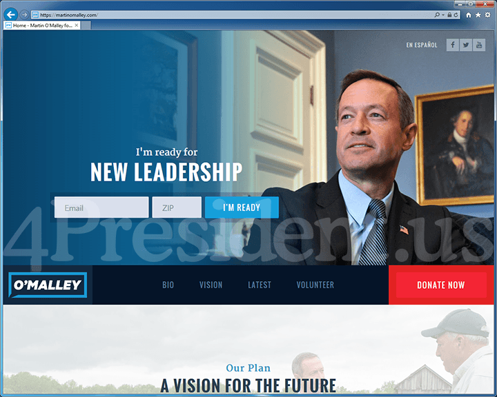 Martin O'Malley 2016 Presidential Campaign Website - May 30, 2015