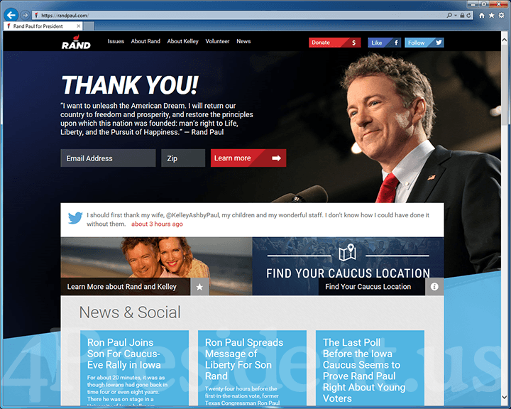 Rand Paul 2016 Presidential Campaign Website - February 3, 2015