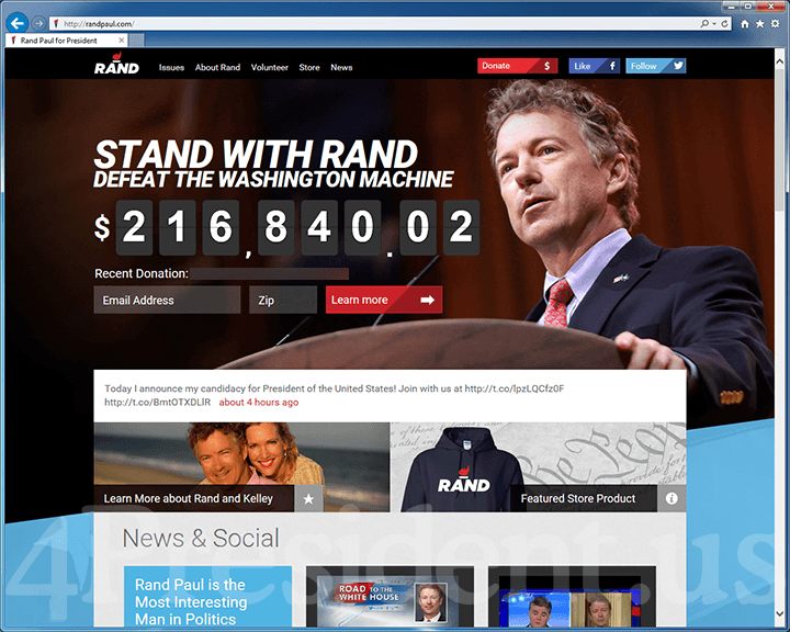 Rand Paul 2016 Presidential Campaign Website - April 7, 2015