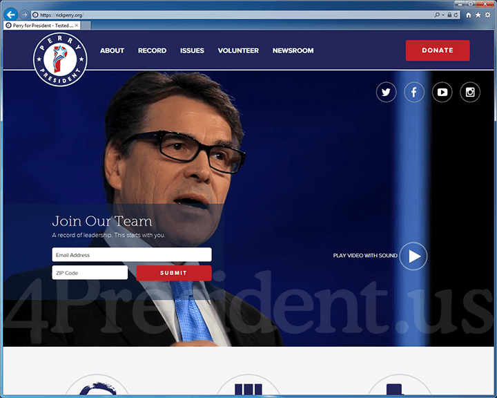 Rick Perry 2016 Presidential Campaign Website - June 4, 2015