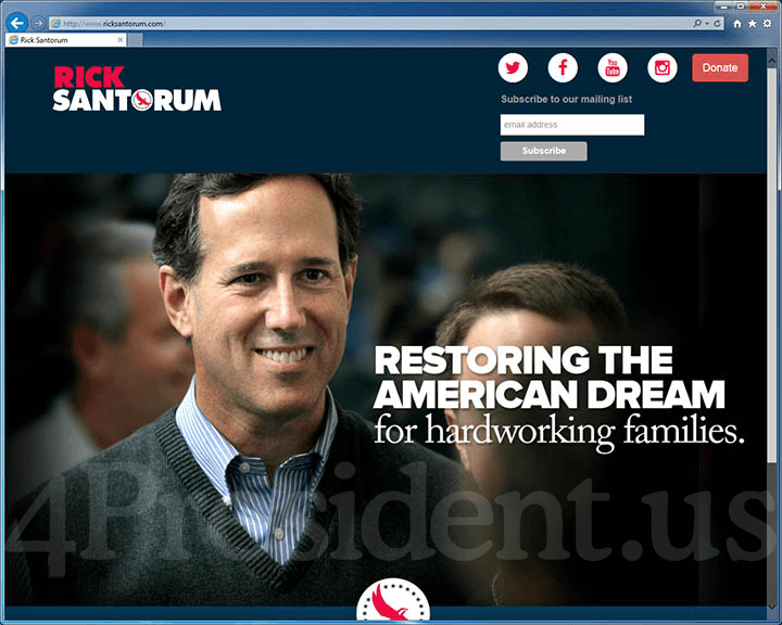 Rick Santorum 2016 Presidential Campaign Website - May 7, 2015