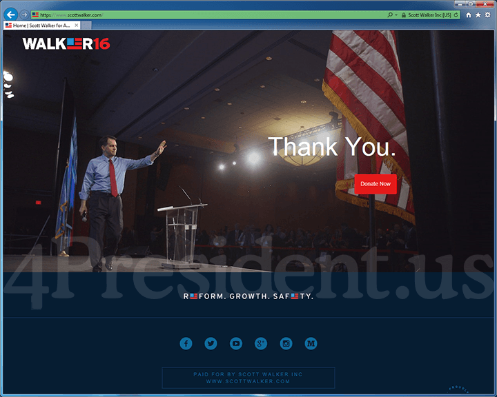 Scott Walker for President 2016 Website - September 21, 2015