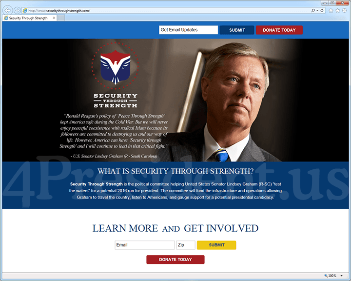 Lindsey Graham 2016 Security Through Strength Website - January 29, 2015