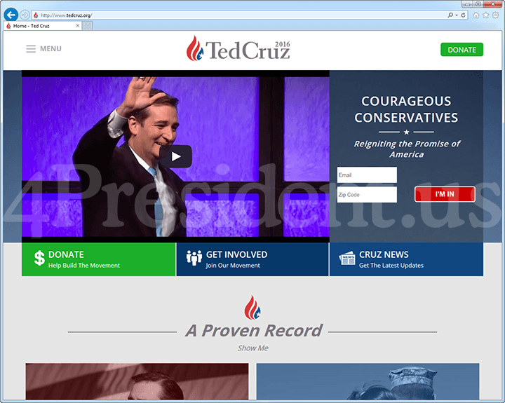 Ted Cruz 2016 Presidential Campaign Website - March 23, 2015