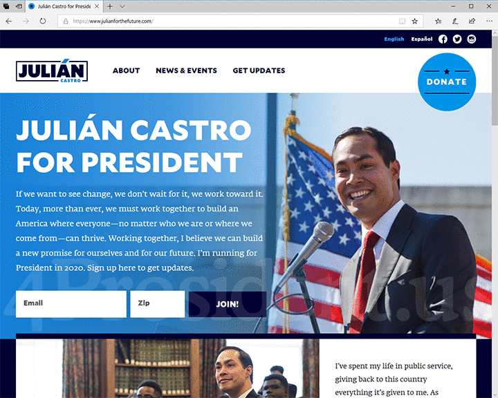 Julin Castro 2020 Website - January 12, 2019