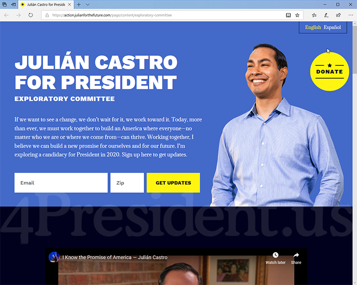 Julin Castro 2020 Website - December 12, 2018