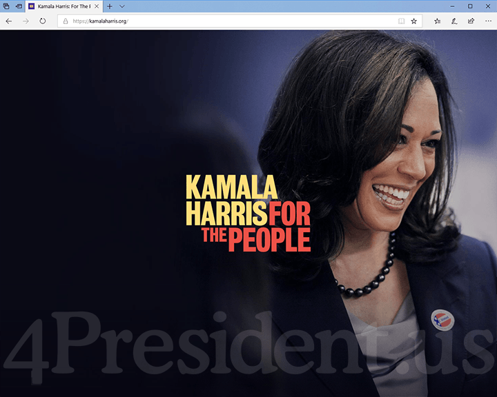 Kamala Harris 2020 Website - January 27, 2019
