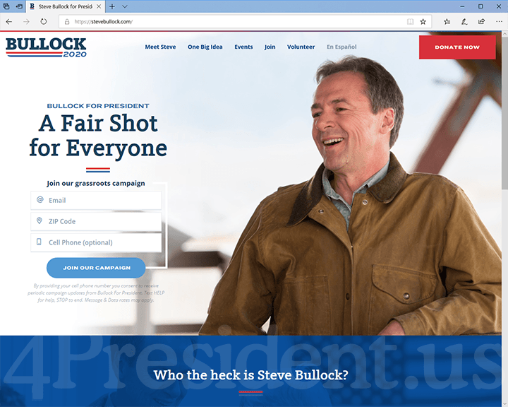Steve Bullock 2020 Website - May 14, 2019
